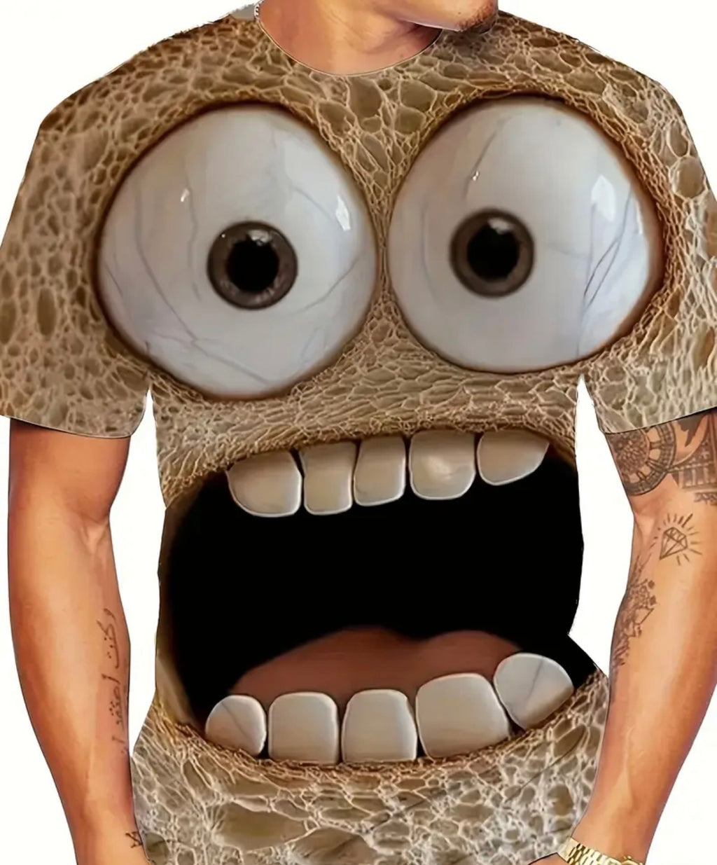 [Vibrant Cartoon T-Shirt] Vibrant 3D Print Novelty T-Shirt for Men | Casual Short Sleeve Crew Neck Tee with Cartoon Character Design, Lightweight Summer Top for Outdoor Activities, Sports, Parties & Casual Attire, Comfortable Fit