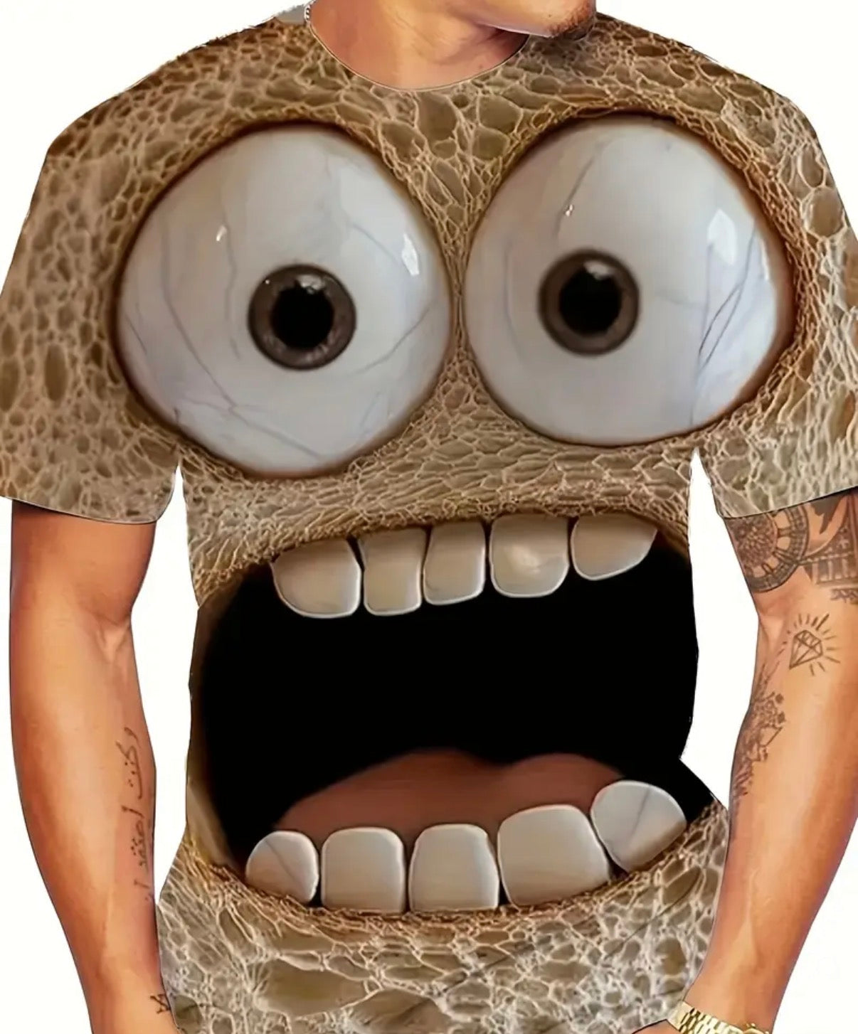 [Vibrant Cartoon T-Shirt] Vibrant 3D Print Novelty T-Shirt for Men | Casual Short Sleeve Crew Neck Tee with Cartoon Character Design, Lightweight Summer Top for Outdoor Activities, Sports, Parties & Casual Attire, Comfortable Fit