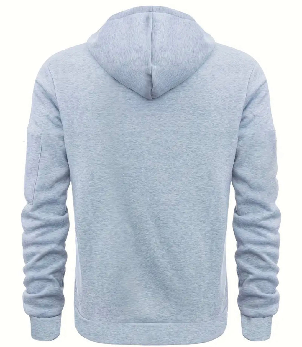 Men's Casual Hoodie with Zipper - Warm, Stylish Pullover with Kangaroo Pocket | Perfect for Fall & Winter Outdoor Activities