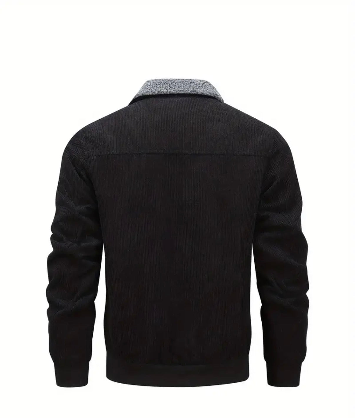 1pc Men'S Corduroy Jacket, Fleece-Lined Thickened Warm and Comfortable, Stylish Versatile Essential for Cold Winter Wear, Trendy Boyfriend Style, Perfect Gift voucher