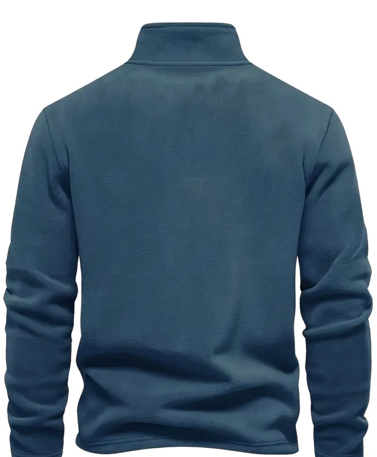[Stylish Black Fleece Pullover] Stylish Black Fleece Pullover with Star Logo | Stand Collar, Long Sleeve, Zip-Up, Casual Style, Perfect for all