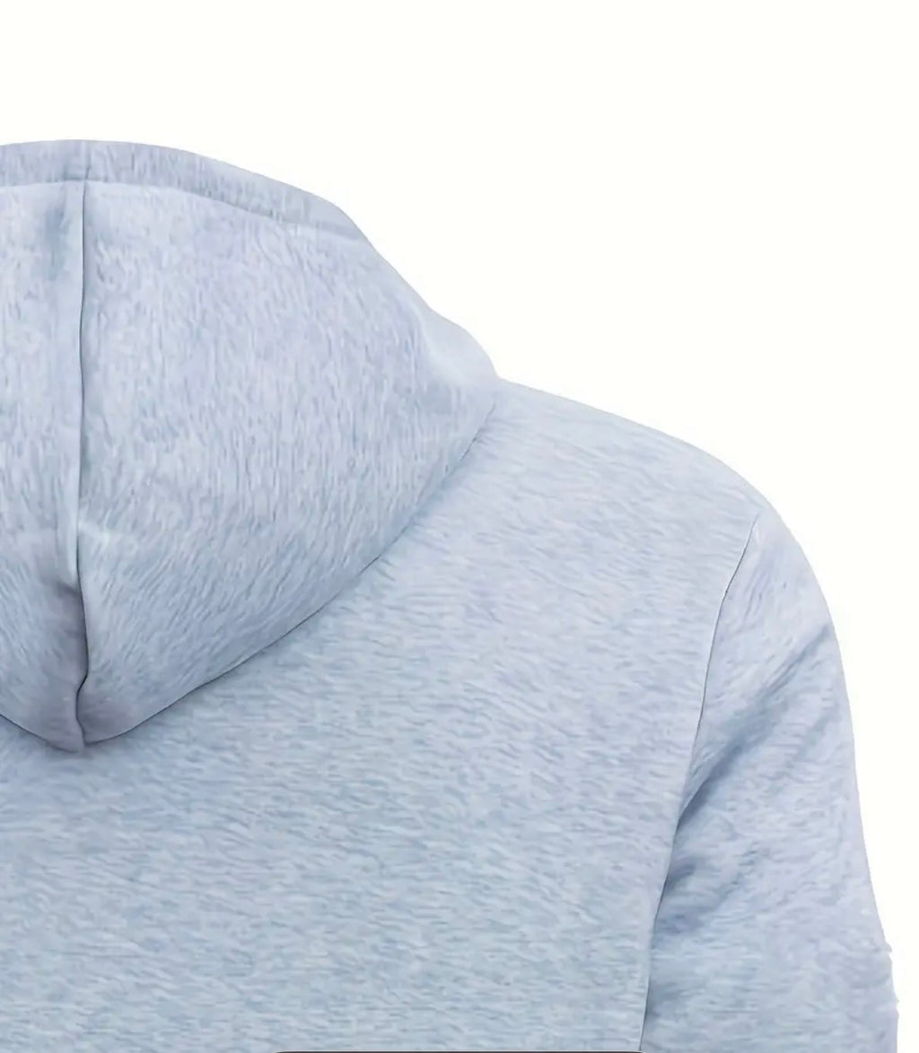 Men's Casual Hoodie with Zipper - Warm, Stylish Pullover with Kangaroo Pocket | Perfect for Fall & Winter Outdoor Activities