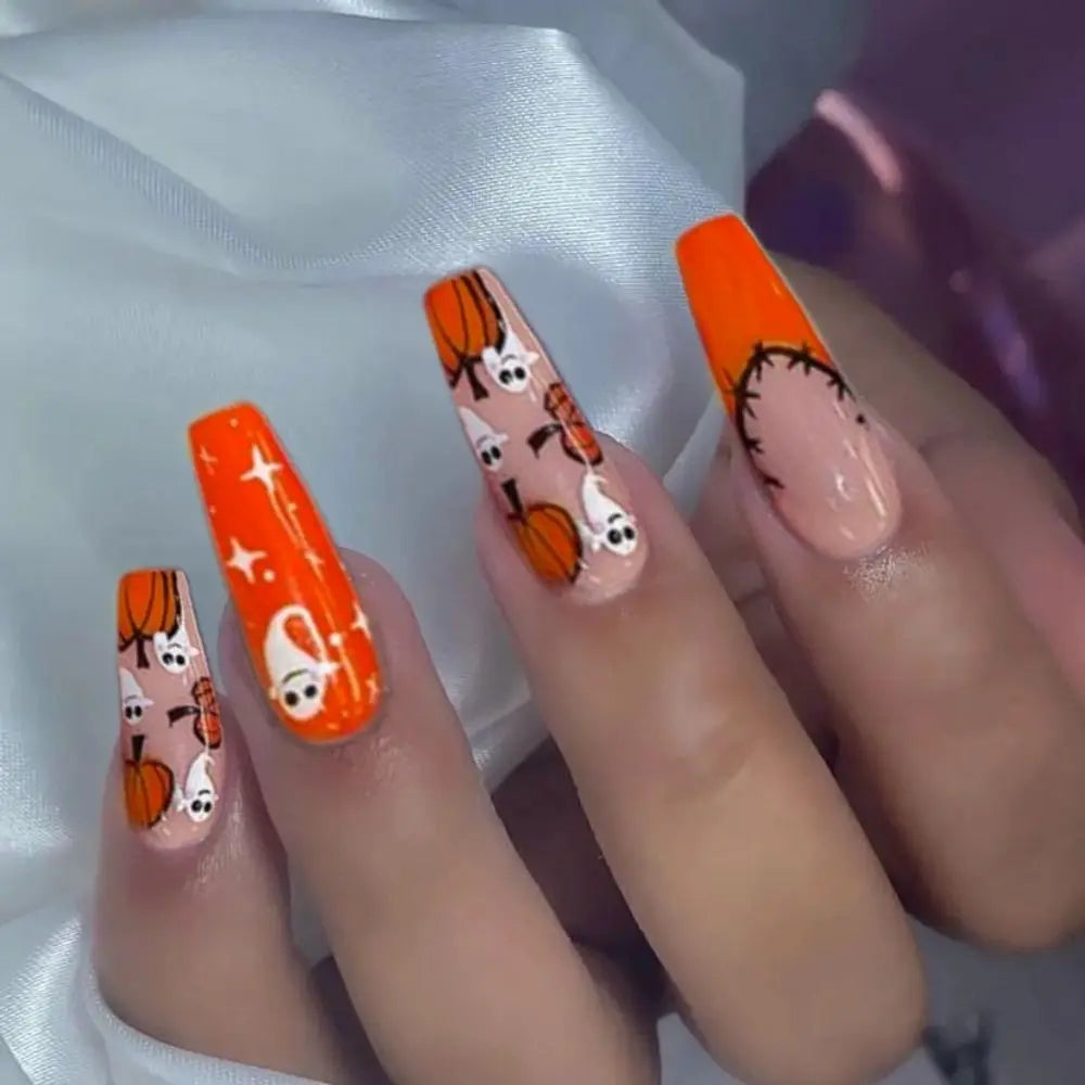 Halloween Bat & Spider Web Press-On Nails