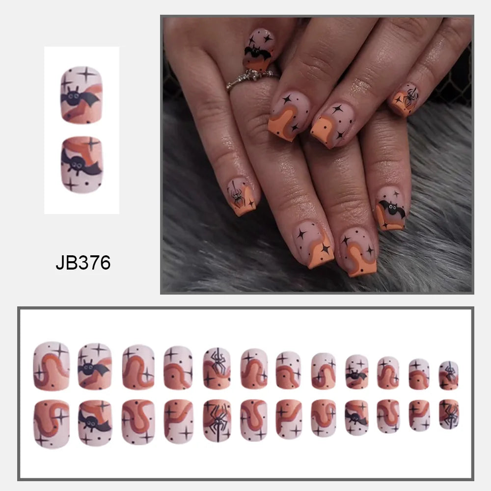 Hauntingly Stylish Purple Bat Stiletto Press-On Nails