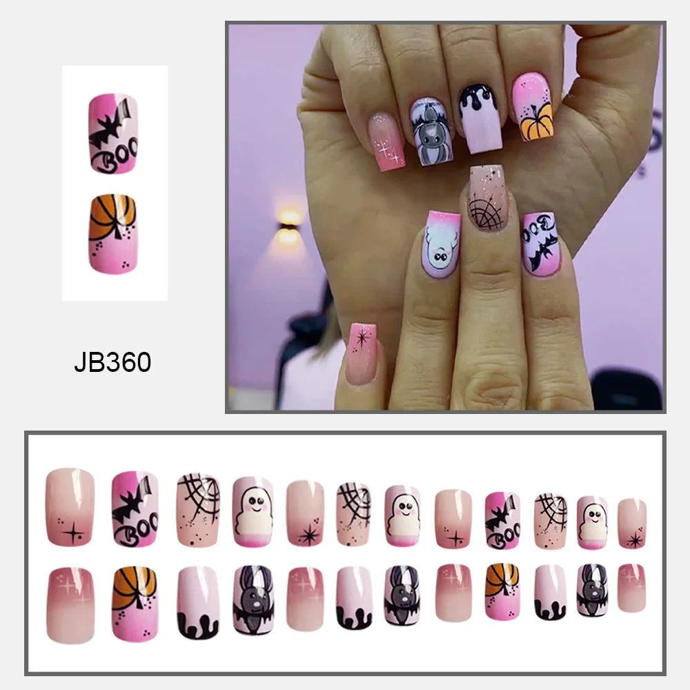 Hauntingly Stylish Purple Bat Stiletto Press-On Nails