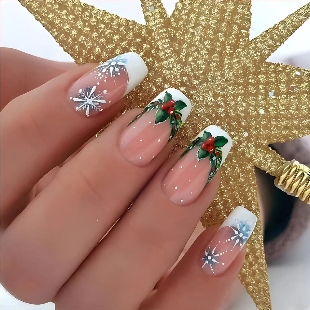 Holiday Glam Green Deer Nail Set