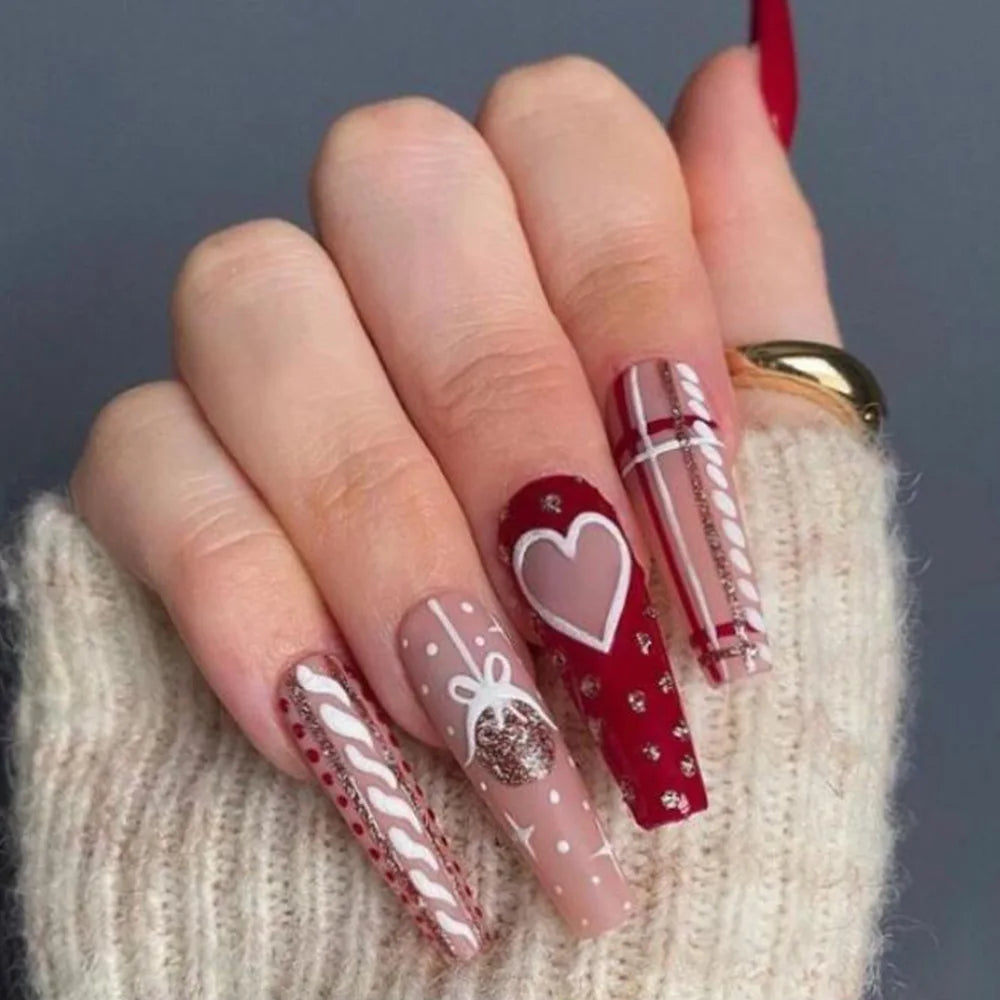 Holiday Glam Green Deer Nail Set