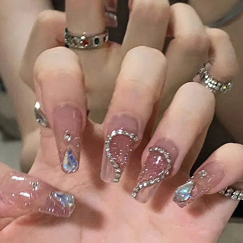 Stylish Butterfly Camellia Coffin Nails