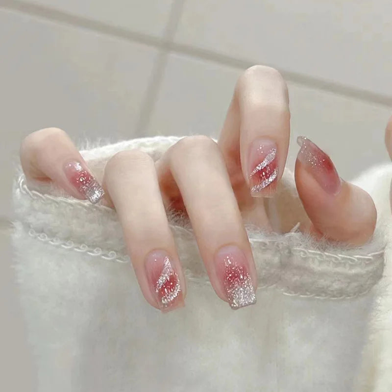 Stylish Butterfly Camellia Coffin Nails