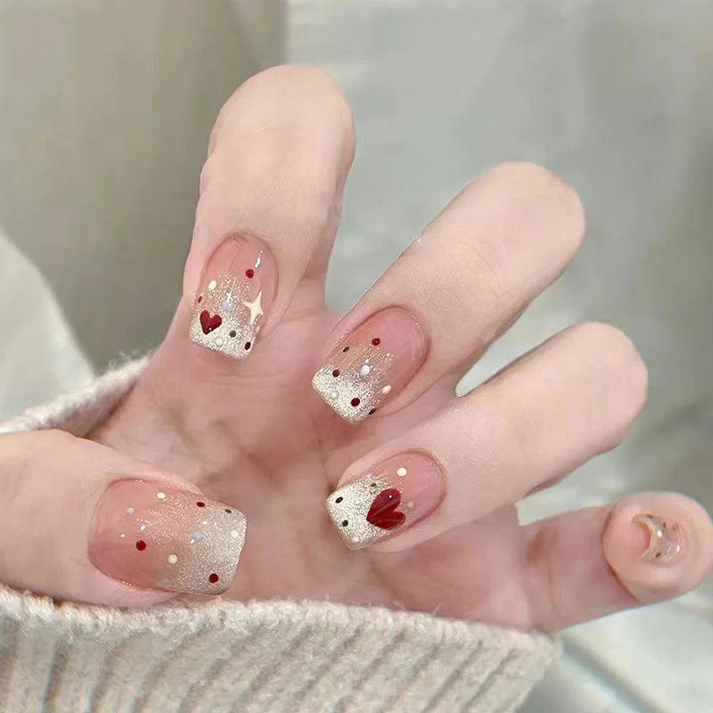 Stylish Butterfly Camellia Coffin Nails