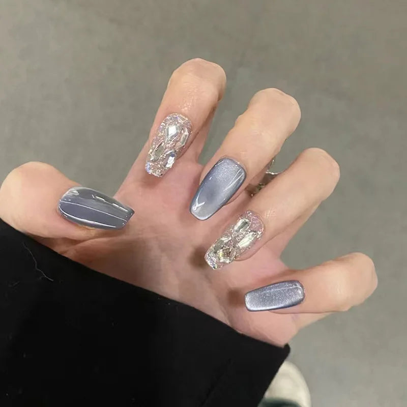 Stylish Butterfly Camellia Coffin Nails