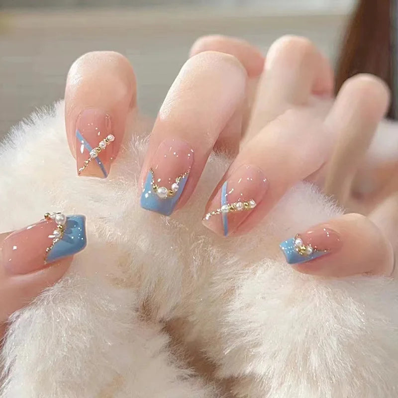 Stylish Butterfly Camellia Coffin Nails