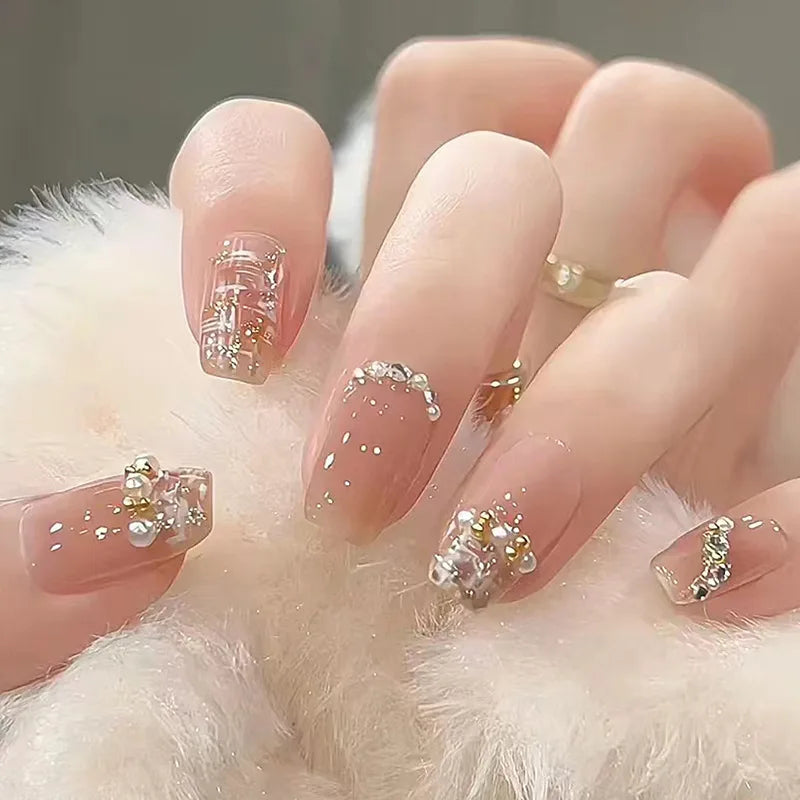 Stylish Butterfly Camellia Coffin Nails
