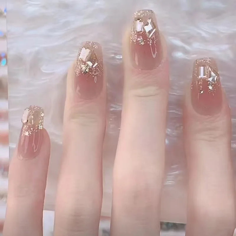 Stylish Butterfly Camellia Coffin Nails